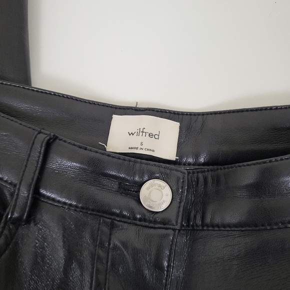 Wilfred The Melina Vegan Black Faux Leather Dress Pants Tapered Pant - Picture 3 of 14